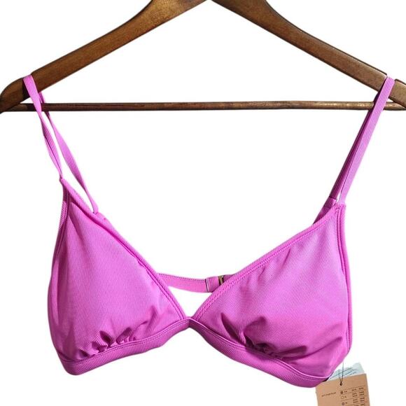 Shade & Shore Triangle Bikini Top Pink Large - Picture 1 of 5